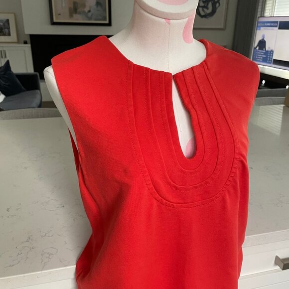 Diane von Furstenberg Designer Slvless Viscose Polyamide Dress Orange Sz 12 - Picture 5 of 13
